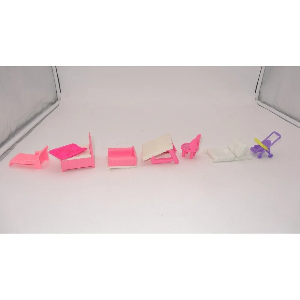 Mattel Barbie Kelly Pop Up Playhouse Furniture Accessories Lot Pink White